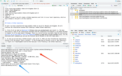 Connecting local Git with remote GitHub repository and pushing the initial commit. 