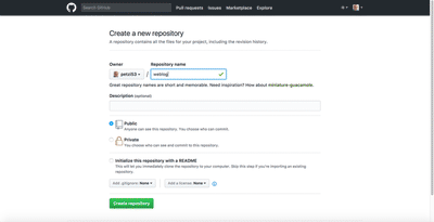 Name your new GitHub repository. 