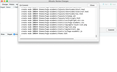 Files are successfully committed. 