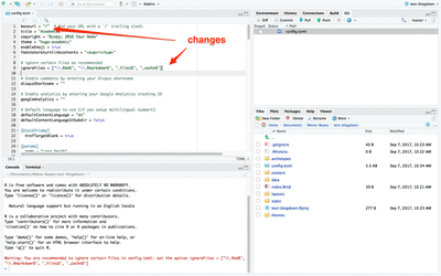 Some changes in the config.toml 
