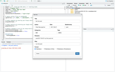 Fill in the prepopulated post form. 