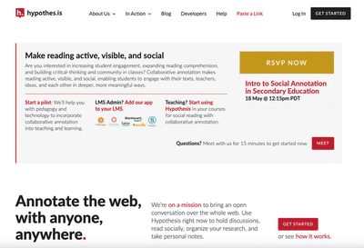 Screenshot of hypothe.is' website