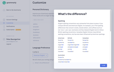 Screenshot of a short tutorial presented by Grammarly