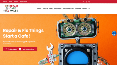 Screenshot of website of the Repair Café Wales.