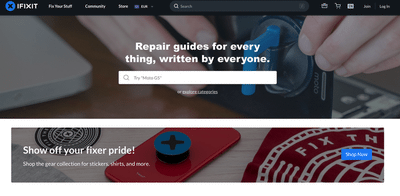 Screenshot of fixit website.